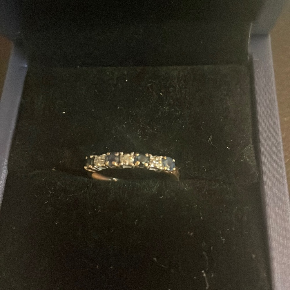 Diamond and sapphire wedding band. Size 5 1/2.